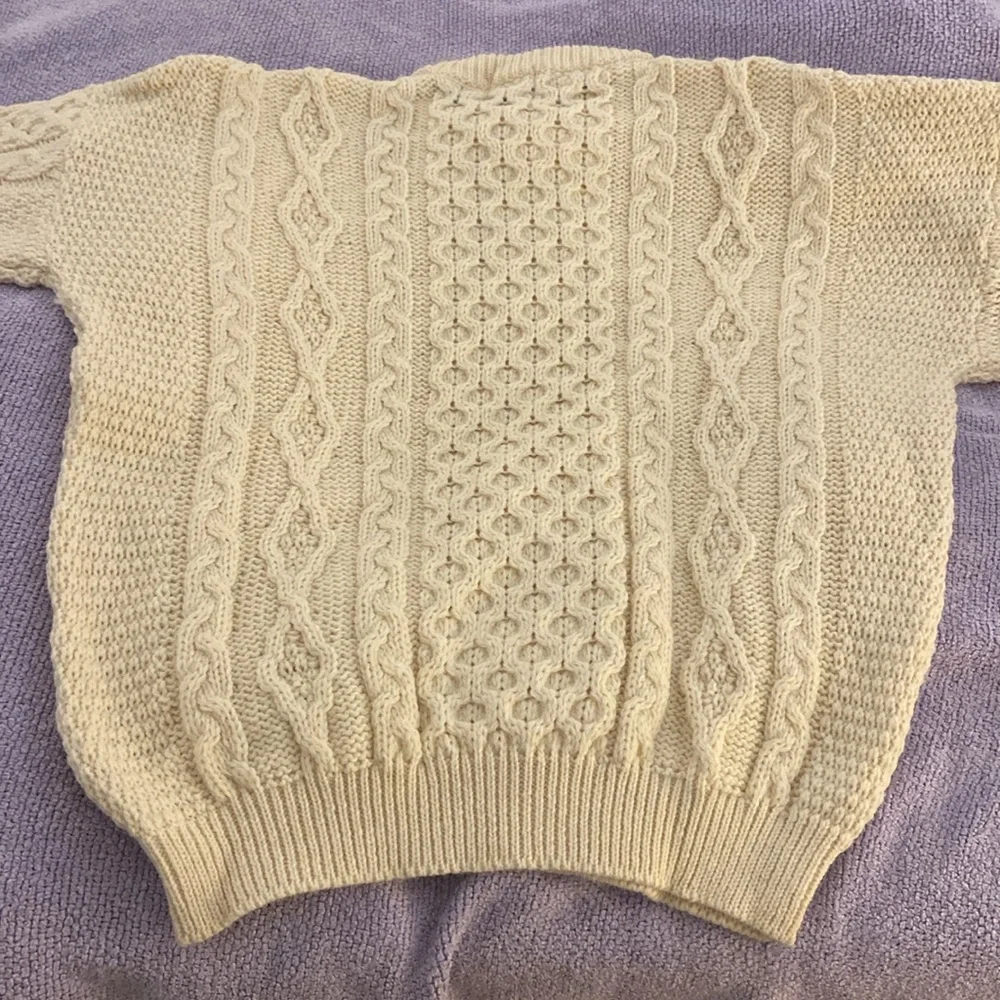100% Pure New Wool Sweater - Off White/Cream - Picture 3 of 4